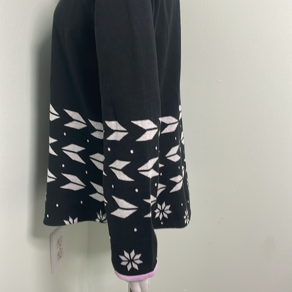 T BY Talbots RAGLAN HALF ZIP PULLOVER - GEO JACQUARD Size Medium - Picture 6 of 11